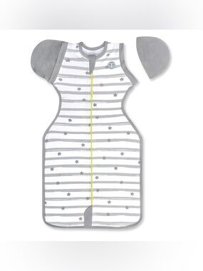 🐥 Bb Luv - Gray and White Sleep Sack Pajamas with Zipper